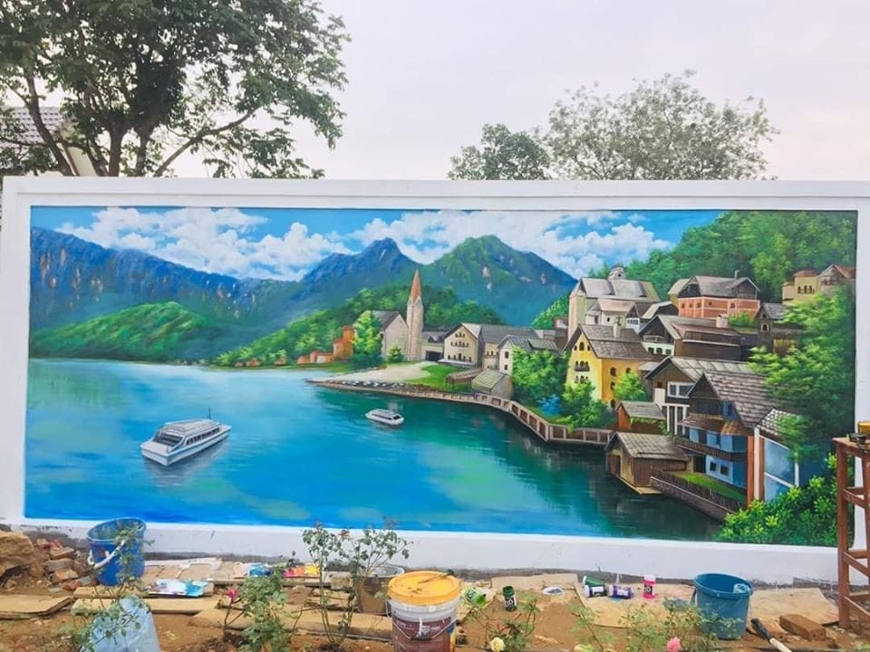 tranh tường biển
