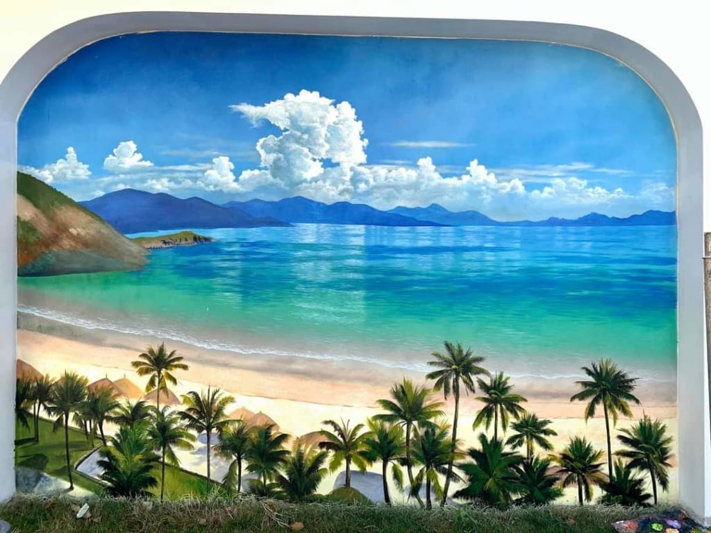 bức tranh tường biển ngoài trời
